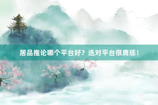 居品推论哪个平台好？选对平台很膺惩！